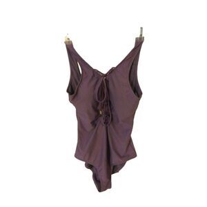 Shade & Shore Lace Up Purple Steel Sexy One Piece Swim Suit Padded Chest Sz. S